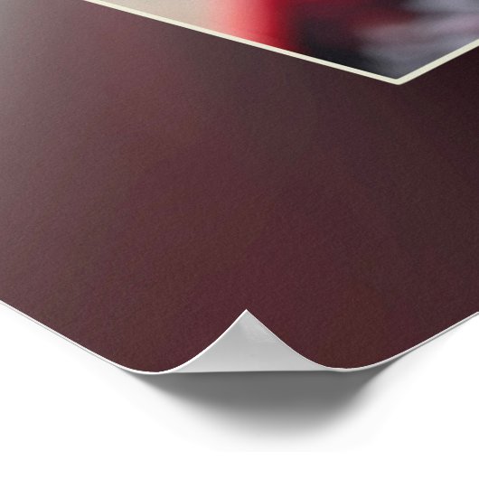 濃い赤のバラ ポスター (角)