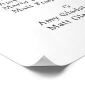 濃い赤のフローラ結婚アルファベットの座席表 ポスター (角)