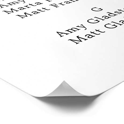 濃い赤のフローラ結婚アルファベットの座席表 ポスター (角)