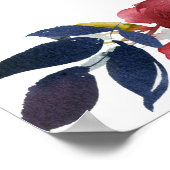 濃い赤のフローラ10台結婚の座席表 ポスター (角)