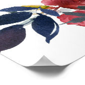 濃い赤のフローラ6台結婚の座席表 ポスター (角)