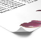 濃い赤のフローラ8表結婚の座席表 ポスター (角)