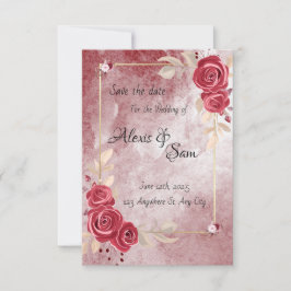 濃い赤のマロンカラーテーマ 招待状