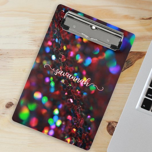 濃い赤のミニきらめくクリップボード ミニクリップボード