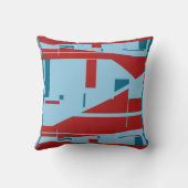 濃い赤のモザイクのモチクラシカルーモチーフの青い色合い クッション (裏面)