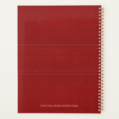 濃い赤のレザーフェイク プランナー手帳 (裏面)