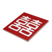 濃い赤の二重の幸せはっきりした- タイル (側面)