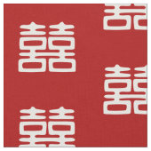 濃い赤の二重の幸せはっきりした- ファブリック (クローズアップ)