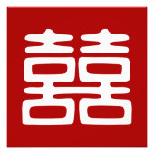 濃い赤の二重の幸せはっきりした- フォトプリント            (正面)