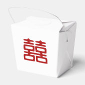 濃い赤の二重の幸せエレガント- フェイバーボックス (裏面サイド)