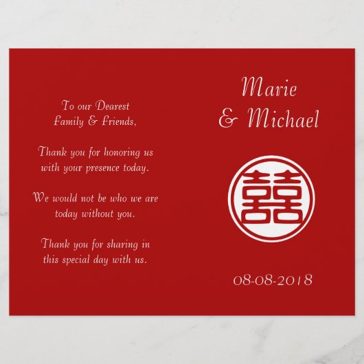 濃い赤の二重の幸せ – 円 (正面)