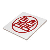 濃い赤の二重の幸せ – 円 タイル (側面)