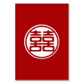 濃い赤の二重の幸せ – 円 テーブルナンバー (裏面)