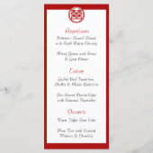 濃い赤の二重の幸せ – 円 メニュー (裏面)