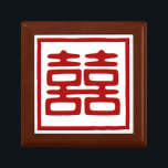 濃い赤の二重の幸せ – 四角 ギフトボックス<br><div class="desc">ダブルハピネスのシンボルは手を持中国のつ幸せなカップルを表す絵文字である。この写真は誰にでも見中国のえるだろ結婚う祝が、もしかしたら新生児を見せたいか、愛を見せたいのかもしれない！</div>