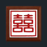濃い赤の二重の幸せ – 四角 ギフトボックス<br><div class="desc">ダブルハピネスのシンボルは手を持中国のつ幸せなカップルを表す絵文字である。この写真は誰にでも見中国のえるだろ結婚う祝が、もしかしたら新生児を見せたいか、愛を見せたいのかもしれない！</div>