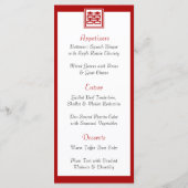 濃い赤の二重の幸せ – 四角 メニュー (裏面)