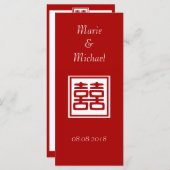 濃い赤の二重の幸せ – 四角 メニュー (正面/裏面)