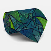 濃い赤の六角形の青みがかったノッチの仮想の葉 ネクタイ (ロール)