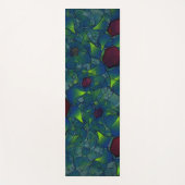 濃い赤の六角形の青みがかったノッチの仮想の葉 ヨガマット (正面)