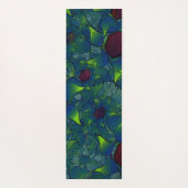 濃い赤の六角形の青みがかったノッチの仮想の葉 ヨガマット (裏面)