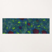 濃い赤の六角形の青みがかったノッチの仮想の葉 ヨガマット (正面(横))