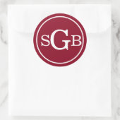 濃い赤の円形モノグラ伝統的ム ラウンドシール (バッグ)