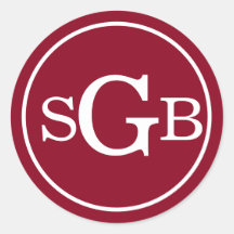 濃い赤の円形モノグラ伝統的ム