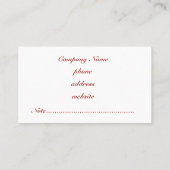 濃い赤の名刺 名刺 (裏面)