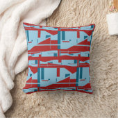 濃い赤の大きなモザイククラシカルの上の青い色合い クッション (ブランケット)