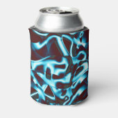 濃い赤の抽象芸術ストリップの淡いシアン色 缶クーラー (缶裏面)