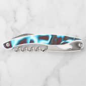 濃い赤の抽象芸術テープの淡いシアンの色合い ソムリエナイフ (裏面)