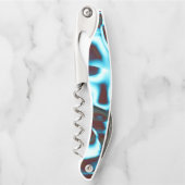 濃い赤の抽象芸術テープの淡いシアンの色合い ソムリエナイフ (正面)