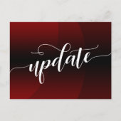 濃い赤の曲線が延期さ結婚れた更新通知 ポストカード (正面)