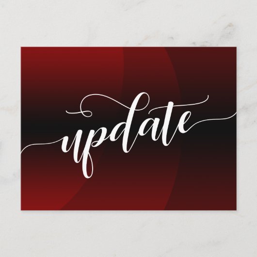 濃い赤の曲線が延期さ結婚れた更新通知 ポストカード (正面)