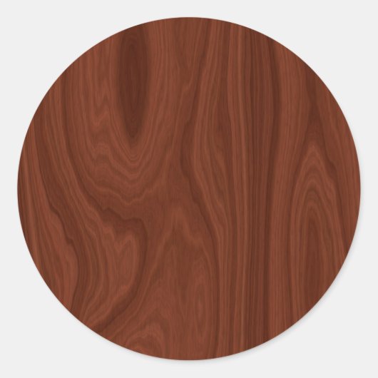 濃い赤の木のテクスチャ ラウンドシール (正面)