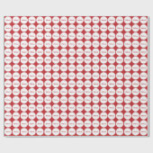濃い赤の白いドットパターン（名前付き） ラッピングペーパー (フラット)