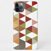 濃い赤の緑のトープ茶色の白いポリゴンアート iPhoneケース (裏面)