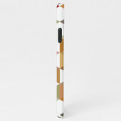 濃い赤の緑のトープ茶色の白いポリゴンアート iPhoneケース (右側)