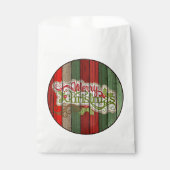 濃い赤の緑の風化木製の厚板パターン フェイバーバッグ (正面)