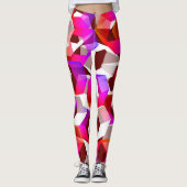 濃い赤の背景に多くの六角形が色付けされている レギンス (正面)