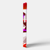 濃い赤の背景に多くの六角形が色付けされている Case-Mate iPhoneケース (裏面 / 右)