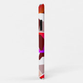 濃い赤の背景に多くの六角形が色付けされている Case-Mate iPhoneケース (裏面/右)