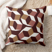 濃い赤の背景に奇妙な赤い六角 クッション (ブランケット)
