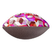 濃い赤の背景に白、赤からピンクの六角形 アメリカンフットボール (回転90)