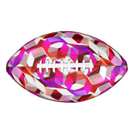 濃い赤の背景に白、赤からピンクの六角形 アメリカンフットボール