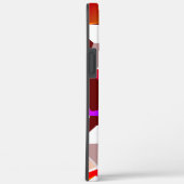 濃い赤の背景に白、赤からピンクの六角形 Case-Mate iPhoneケース (裏面 / 右)