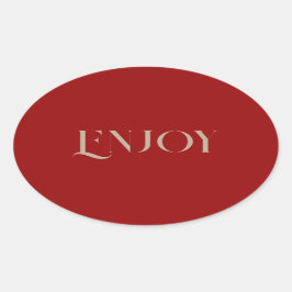 濃い赤の背景ステッ楽しむカー 楕円形シール