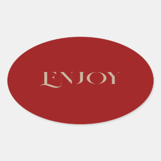 濃い赤の背景ステッ楽しむカー 楕円形シール