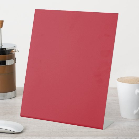 濃い赤の背景 台座サイン (インサイチュ)